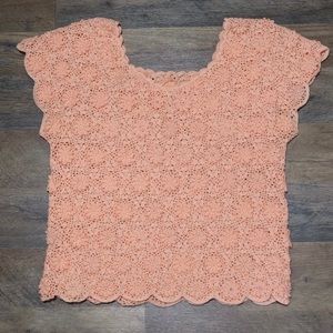 Peach 🍑 Crocheted Floral Top